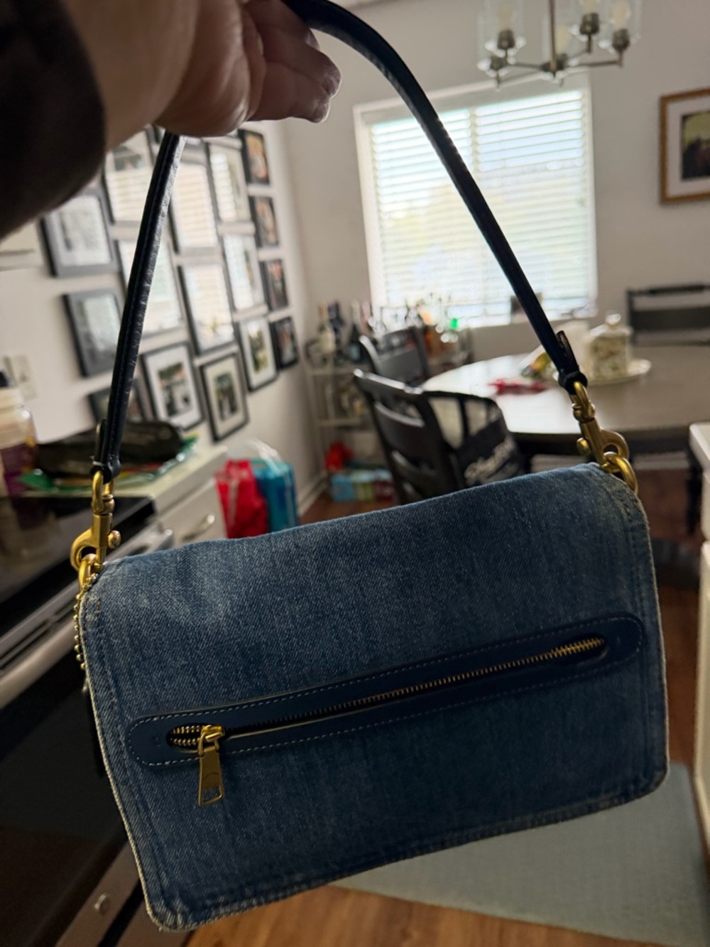 Coach Tabby 26 Chain Denim Blue Gold Hardware Shoulder Bag 💙 - Picture 2 of 5